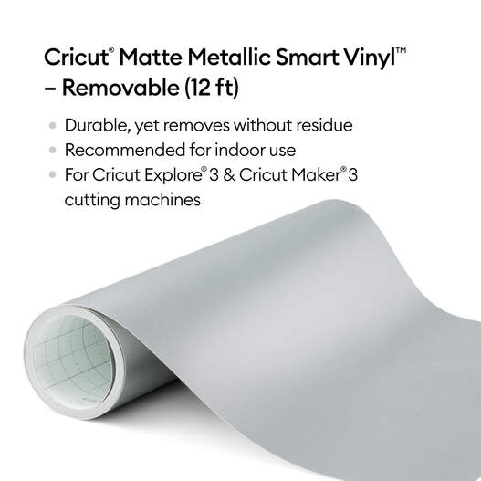 Cricut Matte Metallic Smart Vinyl (12 ft) Removable Vinyl